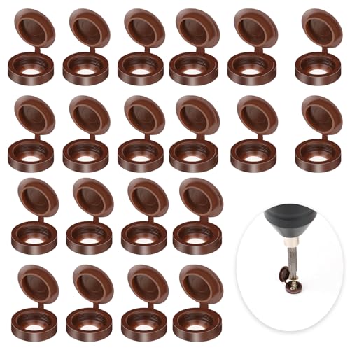 1 pièce de capuchons de vis de 5 mm en plastique avec charnière, capuchons marron pour vis à pression, couvercles à rabat pour vis, capuchons de protection pour vis, capuchons pour recouvrir les têtes de vis.  | Fixations regroupées Fixations Fixations regroupées