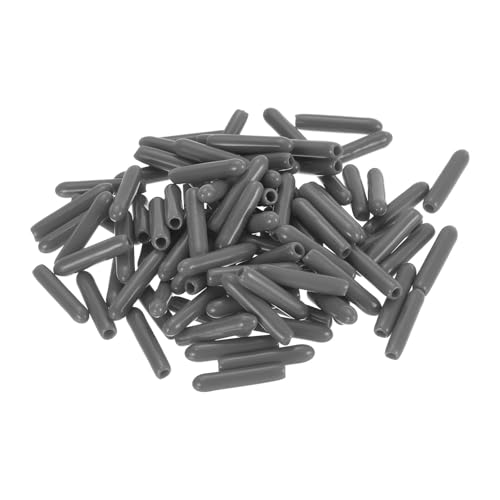 100 pièces de bouchons en caoutchouc 2 mm (1/16″) ID, couvercles de tube rond en vinyle PVC, protecteurs de filetage de vis, gris foncé  | Fixations regroupées Fixations Fixations regroupées