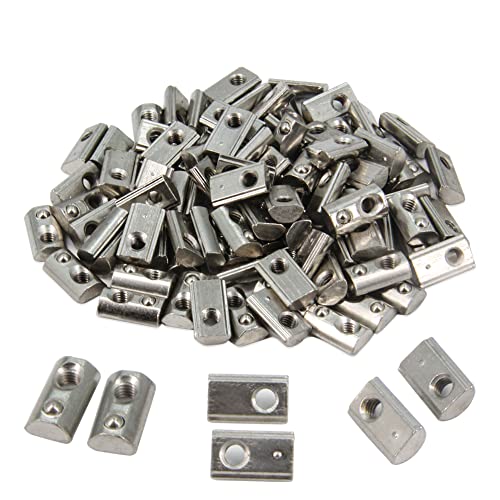 100 pièces de T-nuts à ressort demi-rond M4 série 2020 pour profilés en aluminium 6 mm slot 2020 2040 2060 2080 (20S-M4)  | T-Nuts Fixations T-Nuts