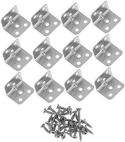 12 Pcs 1 Équerre d’Angle Droit Joint à 90 Degrés Supports en L pour Crochets Mobilier Métallique Plaque de Réparation en Acier Supports d’Étagères Table en Bois Accessoires Multipurpose en Acier Inoxydable  | Appareils dentaires Appareils dentaires Appareils dentaires