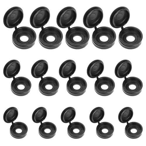 12 Pcs Bouchons de Vis Plastiques à Charnière – Bouchons de Vis pour Plaque d’Immatriculation – Bouchons de Vis Noirs – Bouchons de Vis Durables – Bouchons Décoratifs – Bouchons de Vis avec Rondelles Snap – Couvre-Têtes de Vis pour Protection (Multisize)  | Fixations regroupées Fixations Fixations regroupées