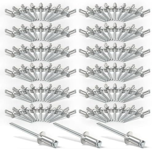 120 pièces de rivets aveugles en acier inoxydable 1/8″ X 3/8″, kit d’assortiment de rivets à flasque, rivets pop robustes  | Rivetts Fixations Rivetts