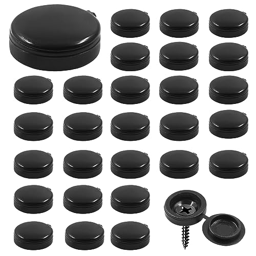 15Pcs Couvercles de Vis en Plastique, Couvercles de Vis Noirs, Couvercles Pliables pour Protection et Décoration des Têtes de Vis (Noir)  | Fixations regroupées Fixations Fixations regroupées