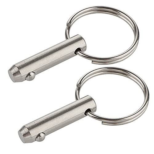 2 Pack Goupille à Dégagement Rapide, Diamètre 5/16″ (8Mm), Longueur Utilisable 0.83″ (21Mm), Longueur Totale 1.38″ (35Mm), Acier Inoxydable 316 Complet, Goupille de Bimini, Quincaillerie Marine  | Épingles Épingles Épingles