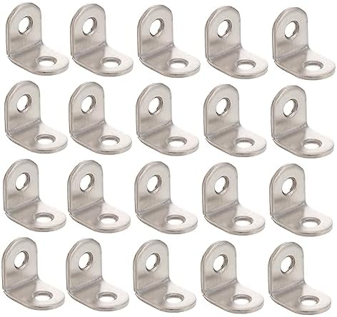 20Pcs Équerre d’Angle Argentée en L Équerre d’Angle à 90 Degrés Équerres Métalliques de 40Mm Équerre d’Angle Droit  | Appareils dentaires Appareils dentaires Appareils dentaires