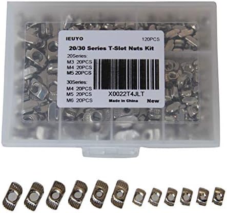 22 33 Série T Écrous T Écrou à fente avec tête de marteau Fixation Écrou pour accessoires de profil en aluminium M3 M4 M5 M6 12 pcs/6 tailles  | T-Nuts Fixations T-Nuts