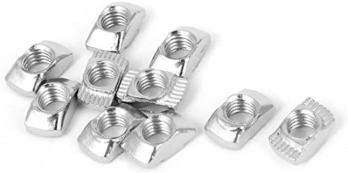 33 Série 5-Pack M6 Écrous T, Écrous en Acier au Carbone Nickelé en Forme de Demi-Rond à Enfiler dans le Profilé en Aluminium à Fente de 8 Mm, Accessoires pour Profilé à Fente  | T-Nuts Fixations T-Nuts