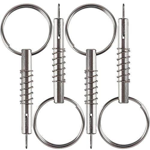 4 Pcs Goupille à Dégagement Rapide avec Came de Chute et Ressort, Diamètre 1/4″ (6,3 mm), Longueur Utilisable 1,3″ (33 mm), Longueur Totale 2″ (51 mm), Acier Inoxydable 316 Complet, Goupille de Bimini, Quincaillerie Marine  | Épingles Épingles Épingles