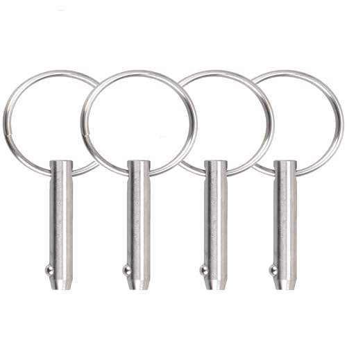 4 Pcs Goupille de Libération Rapide en Acier Inoxydable Marin 316 pour Bimini, Diamètre 3/16″ (4,8 mm), Longueur Totale 1,37″ (35 mm), Longueur Utilisable 0,866″ (22 mm)  | Épingles Épingles Épingles