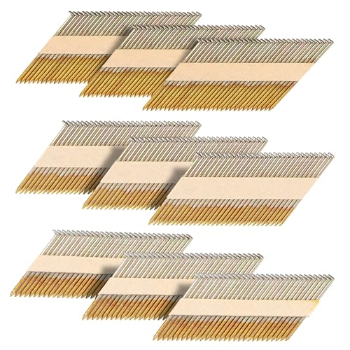 45 Pcs Clous de Charpente 3 Degrés Bande Papier Tête Ronde Galvanisée Clous de Charpente, 3 X 0,12 Pouces, 2,375 X 0,112 Pouces, 3,5 X 0,12 Pouces  | Fixations regroupées Fixations Fixations regroupées