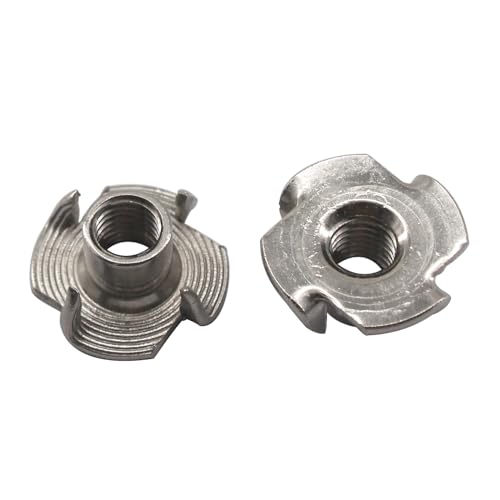 (5 pièces) M5 Solide 34 Inserts filetés en acier inoxydable T en forme de quatre griffes  | T-Nuts Fixations T-Nuts