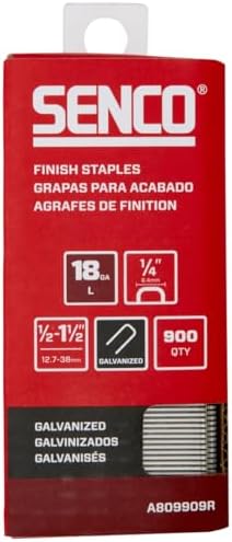 A809909R Agrafes de finition à couronne de 1/4″ de calibre 18, 1/2″ – 1-1/2″, finition galvanisée, paquet de 1 000 unités  | Agrafes Agrafes Agrafes