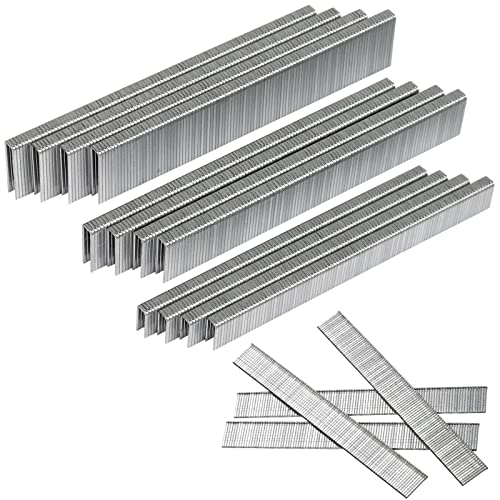 Agrafes en acier inoxydable 304 de 18 gauge, couronne étroite de 1/4 pouce, 1600 pièces (1/2″ + 3/4″ + 1″) et clous Brad (5/8″), pack de projet assorti de 400 par taille.  | Fixations regroupées Fixations Fixations regroupées