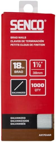 Ax17Eaar Clous Brad de 1-1/2″ en acier de 18 Gauge, Finition Galvanisée, Pack de 1 000 unités  | Fixations regroupées Fixations Fixations regroupées