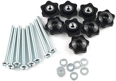 E-Outstanding 8 ensembles de boutons noirs Kit 1/4″ tête hexagonale écrou manuel avec boulons extérieurs galvanisés à filetage complet de 1/4-2X2-1/2″ et rondelles de 1/4″.  | Ensembles de vis et écrous Ensembles de vis et écrous Ensembles de vis et écrous