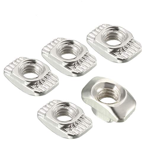 Ecrous à fente glissante, écrou en T semi-rond M4 à insérer pour profil d’extrusion en aluminium série 2020, en acier au carbone nickelé, lot de 10  | T-Nuts Fixations T-Nuts