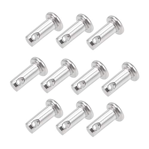 Goupilles à trou unique – 4 mm x 10 mm tête plate en acier inoxydable 304, goupille de charnière, 10 pièces  | Épingles Épingles Épingles