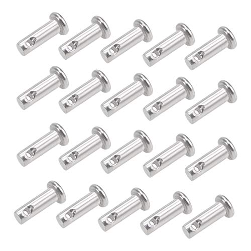 Goupilles de clevis à trou unique – 4 mm x 12 mm tête plate en acier inoxydable 304, 20 pièces  | Épingles Épingles Épingles