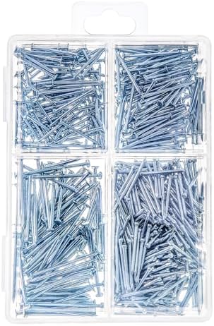 Kit d’assortiment de 65 pièces de clous, petits clous, clous pour accrocher des photos, clous pour accrocher des images, clous de finition, clous suspendus, clous pour tableaux, clous muraux pour accrocher, clous à épingle.  | Fixations regroupées Fixations Fixations regroupées