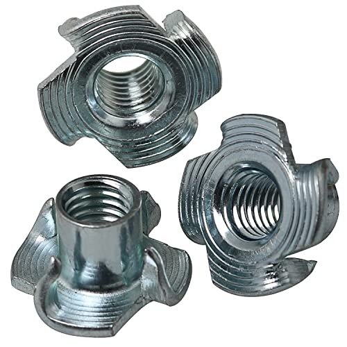 M8 X 12Mm T-Nut Fmhxg 2Pcs en Acier au Carbone Zingué, Écrous Aveugles à 4 Griffes pour Supports en Bois, Mur d’Escalade, Panneaux de Contreplaqué, Mobilier, Panneaux de Particules, Routeur CNC, T-Nut.  | T-Nuts Fixations T-Nuts