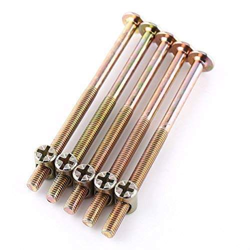 Pack de 10 écrous à boulon en barillet M6 x 100 mm, ensemble de goupilles croisées en acier au carbone, vis hexagonales pour meubles, boulons de connexion, fixations pour meubles, cots, lits, chaises, berceaux, pièces de connexion de rechange (100 mm)  | Boulons Boulons Boulons