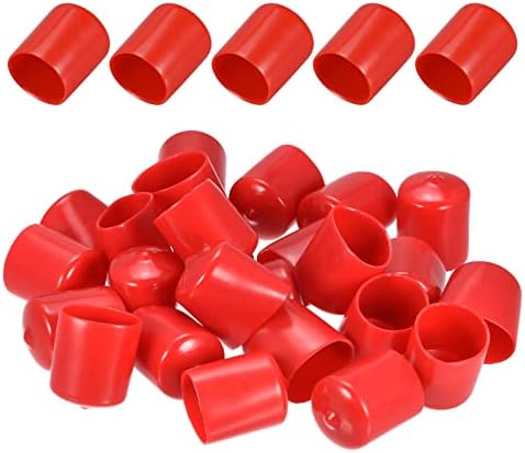 Pack de 25 protège-filets rouges en caoutchouc de 1″ ID, bouchons de vis, couvre-boulons pour vis, boulons, meubles et tuyaux.  | Fixations regroupées Fixations Fixations regroupées