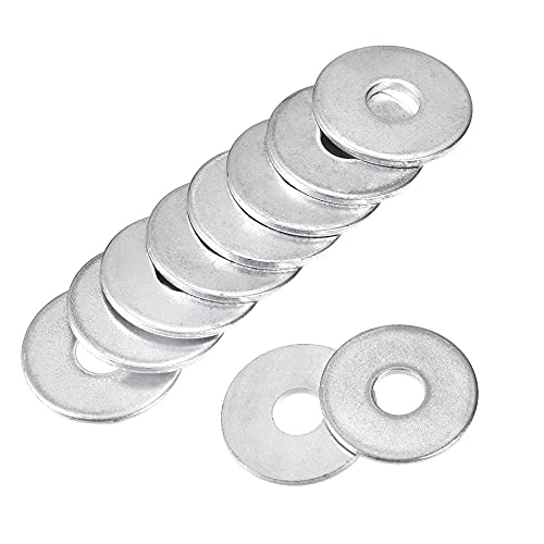 Rondelle plate en acier au carbone zingué de 6 mm x 20 mm x 1,5 mm pour vis et boulons – 100 pièces  | Rondelles de matériel Fixations Rondelles de matériel