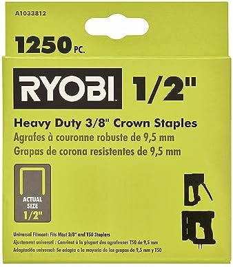 Ryobi 1,25 Pc. Agrafes de couronne lourdes 3/8″ X 1/2″ – A133812  | Fixations regroupées Fixations Fixations regroupées