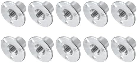 T-Nuts à 3 trous (M8X22X2Mm) 10 pièces, écrous à collerette en acier au carbone à base ronde – Pour l’installation de meubles, ton argenté  | T-Nuts Fixations T-Nuts