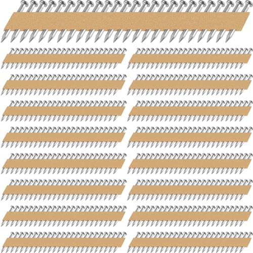 Zonon 3 Compte Clous de Connecteur en Métal de 1 1/2 Pouce, Clous Galvanisés pour Panneaux de Support à 34 Degrés, Clous en Ruban Papier, Tête Ronde Complète, Tige Lisse pour Cloueur de Connecteur Métallique (.148 Pouce)  | Fixations regroupées Fixations Fixations regroupées