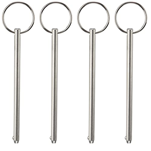 4 pièces de goupille à dégagement rapide longue, diamètre 1/4″ (6,3 mm), longueur totale 4-3/4″ (12 mm), longueur utile 4,13″ (15 mm), en acier inoxydable 316 complet, goupille pour toit Bimini, quincaillerie marine  | Épingles Épingles Épingles