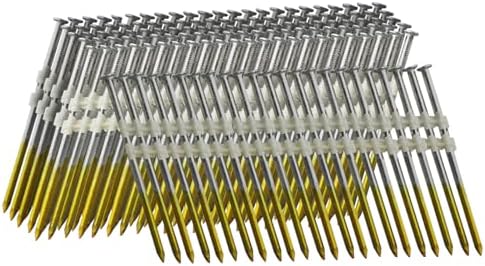 Clous de charpente à 21 degrés, 1000 pièces, 3,0″ X 0,12″, tête ronde pleine, galvanisés à chaud, tailles variées, pour cloueur pneumatique électrique de 20 à 22 degrés.  | Ongles Fixations Ongles